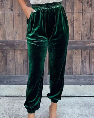 Broek High-Waist Jogger In Effen Kleur