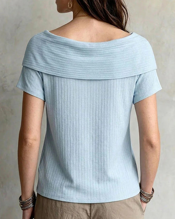 Top Knoopsgat Strik Korte Mouw