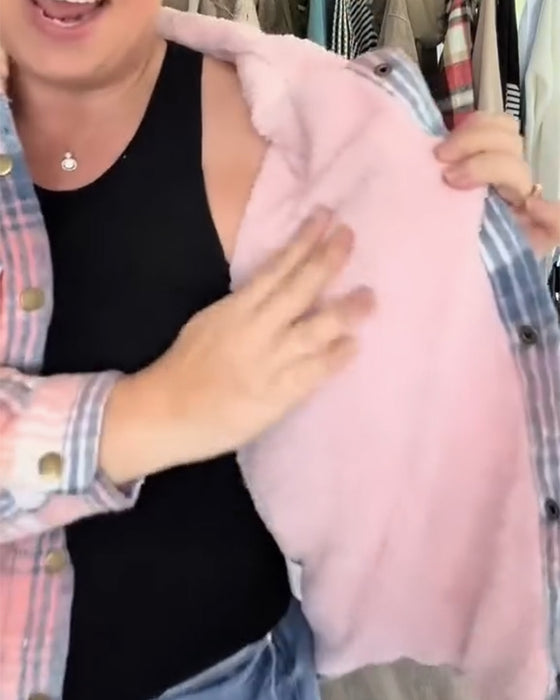 Geruite Wollen Jas Met Capuchon