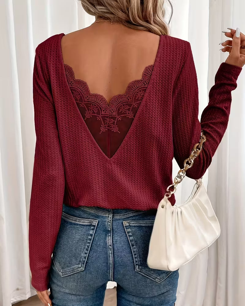 Top Met Kanten Inzet Halter