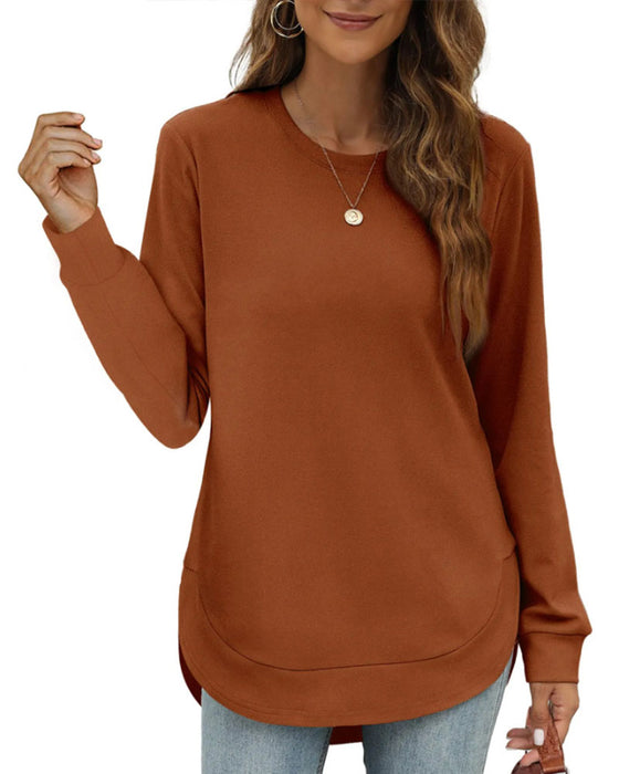 Sweatshirt Ronde Hals Gebogen Zoom Effen