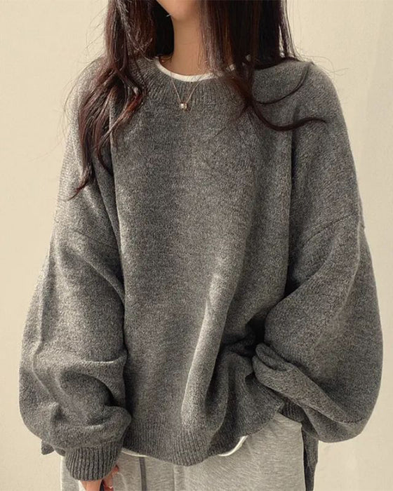 Pullover Rondhals Zijkant Split