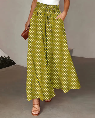 Broek Polka Stip Print Lang