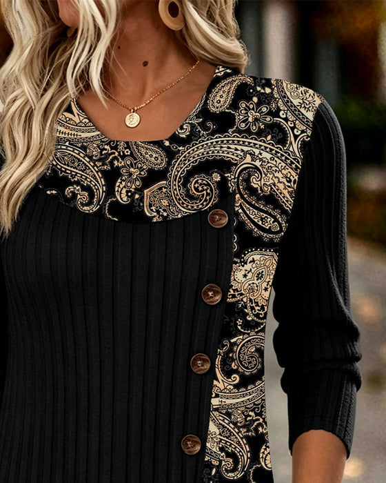 Top Casual Asymmetrisch Lange Mouw