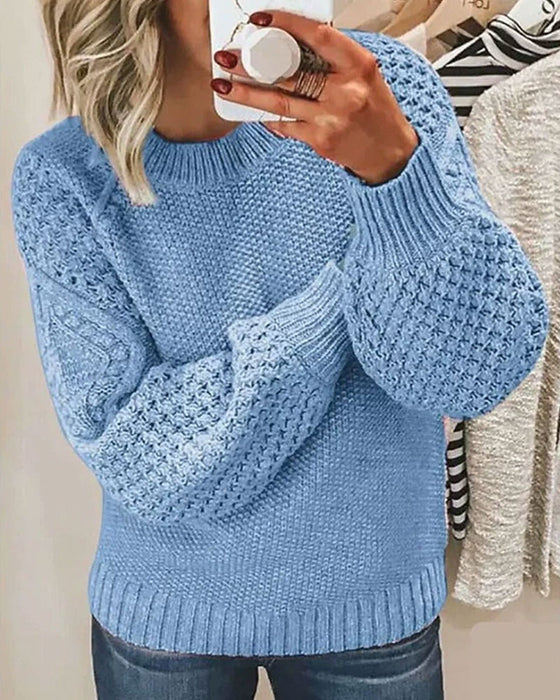 Pullover Veelzijdig Effen Kleur Gebreid