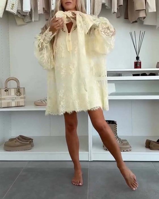 Jurk Set Losse Luie Stijl Geborduurd
