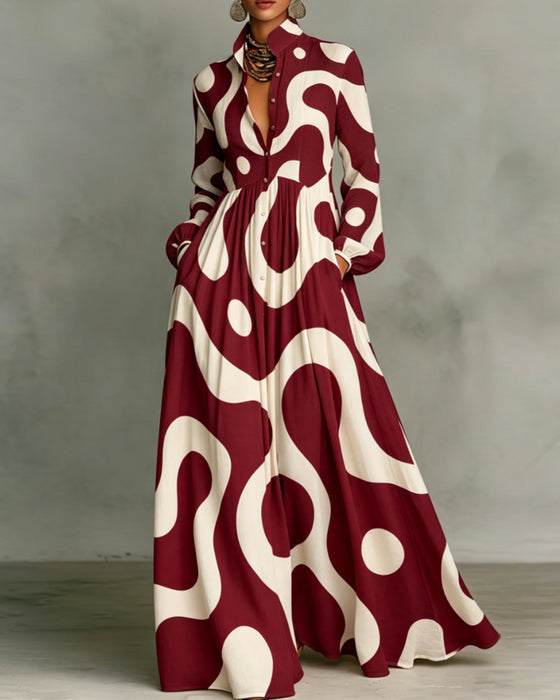 Jurk Knoop Zak Print