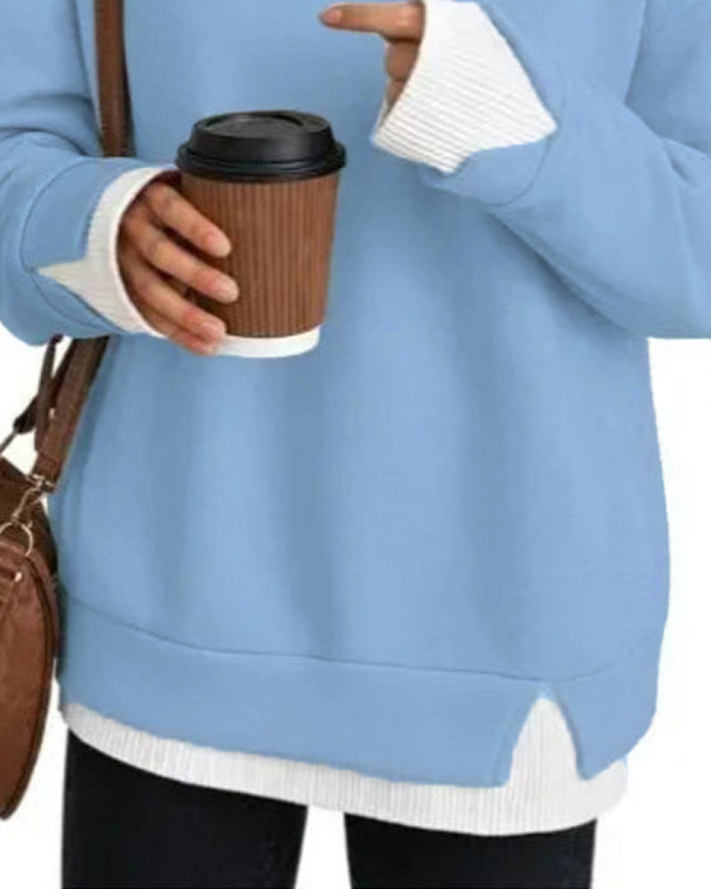 Sweatshirt Nep Gelaagd Los Lange Mouw