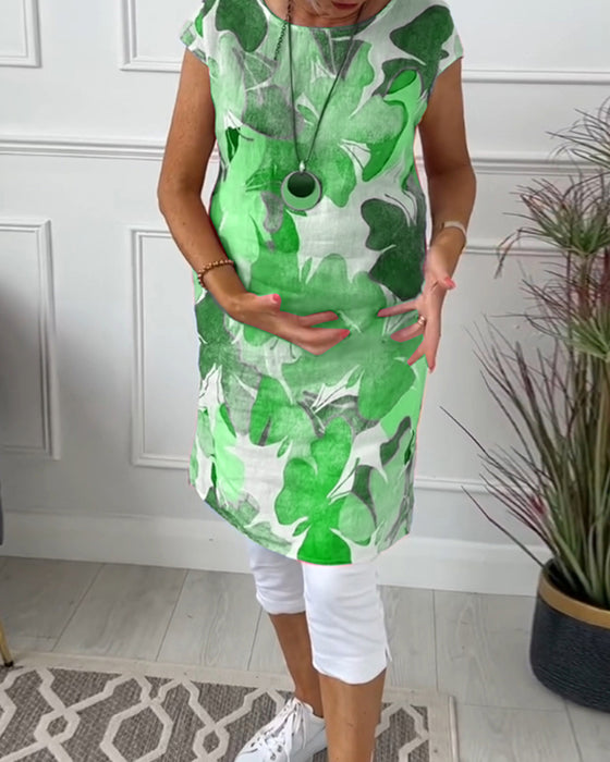 Casual lange top met kleurrijke bloemenprint