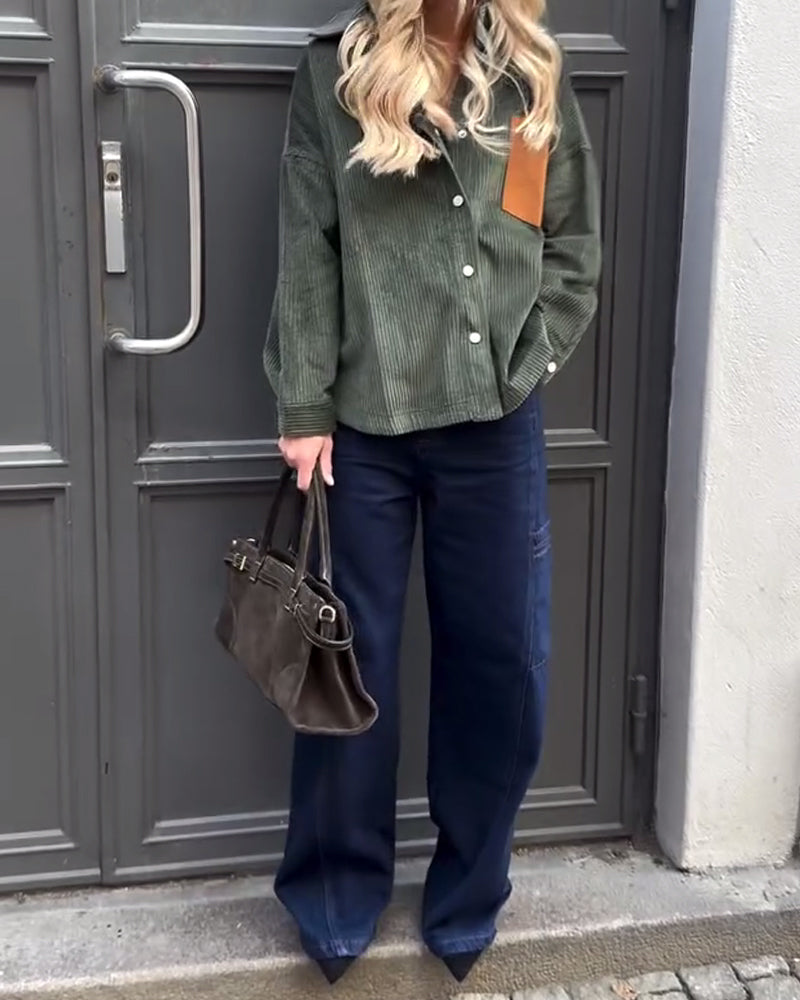 Stijlvolle Langmouwige Blouse Met Kraag