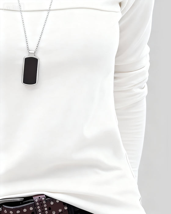 Top Slim Fit Geplooid Lange Mouw