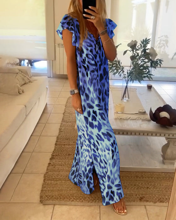 Jurk met korte mouwen en retrostijl