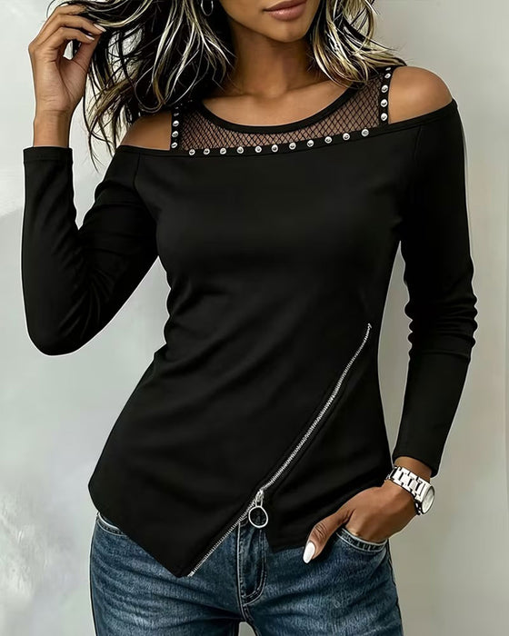 Top Mesh Rits Onregelmatig