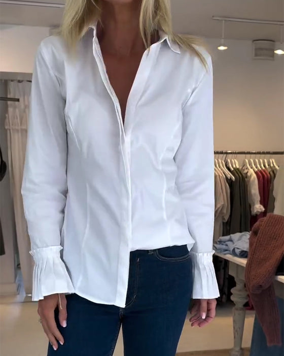 Overhemd Flare Mouw Casual Slag