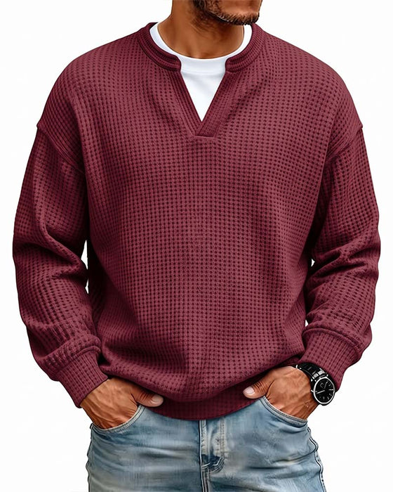 Sweatshirt Heren Ronde Hals Nep Gelaagd