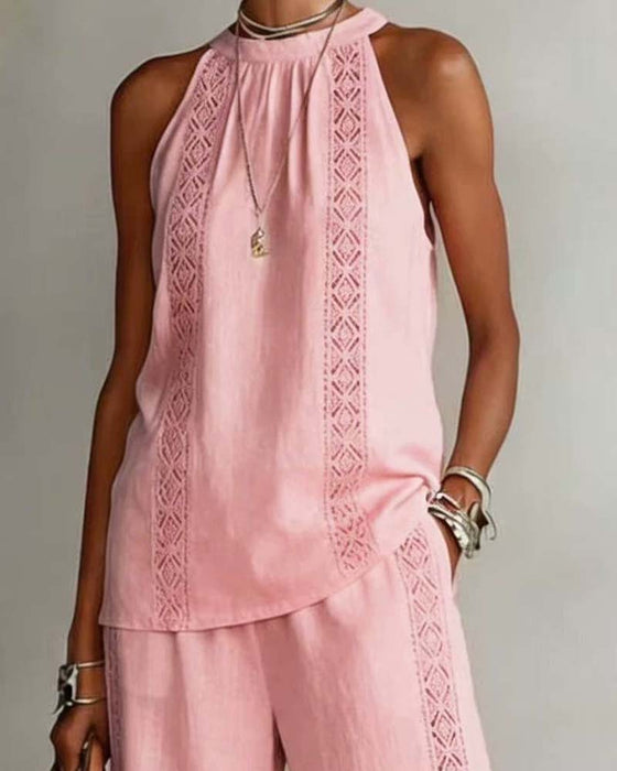 Tweedelig Set Hollow Out Halter