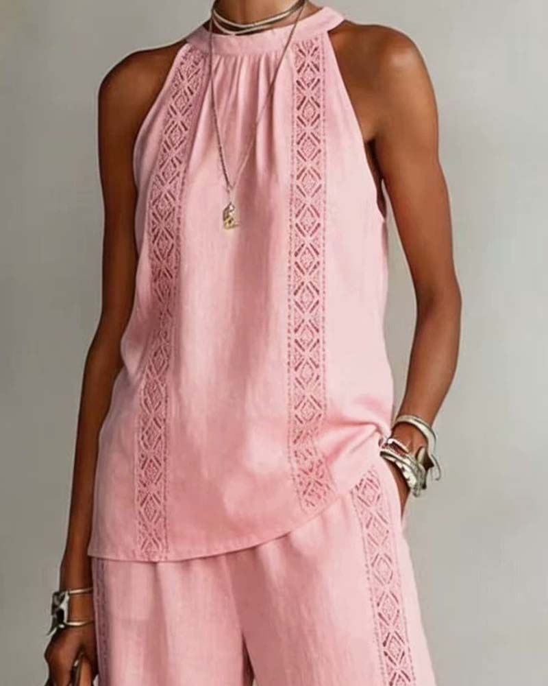 Tweedelig Set Hollow Out Halter