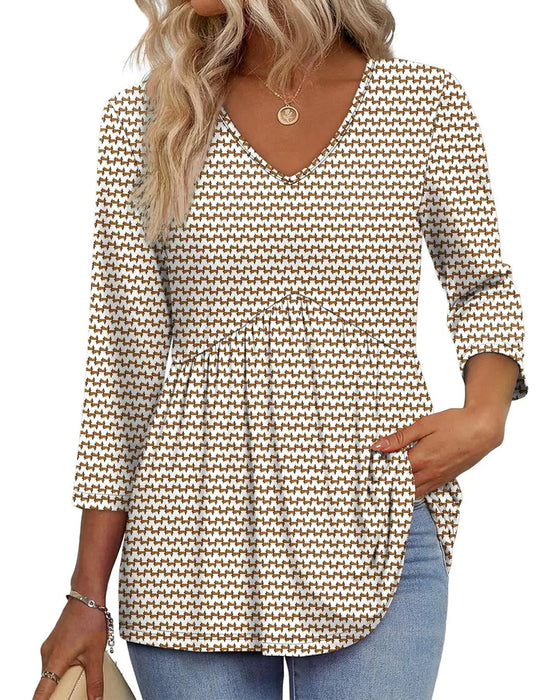 Blouse Los Driekwart Mouw Casual