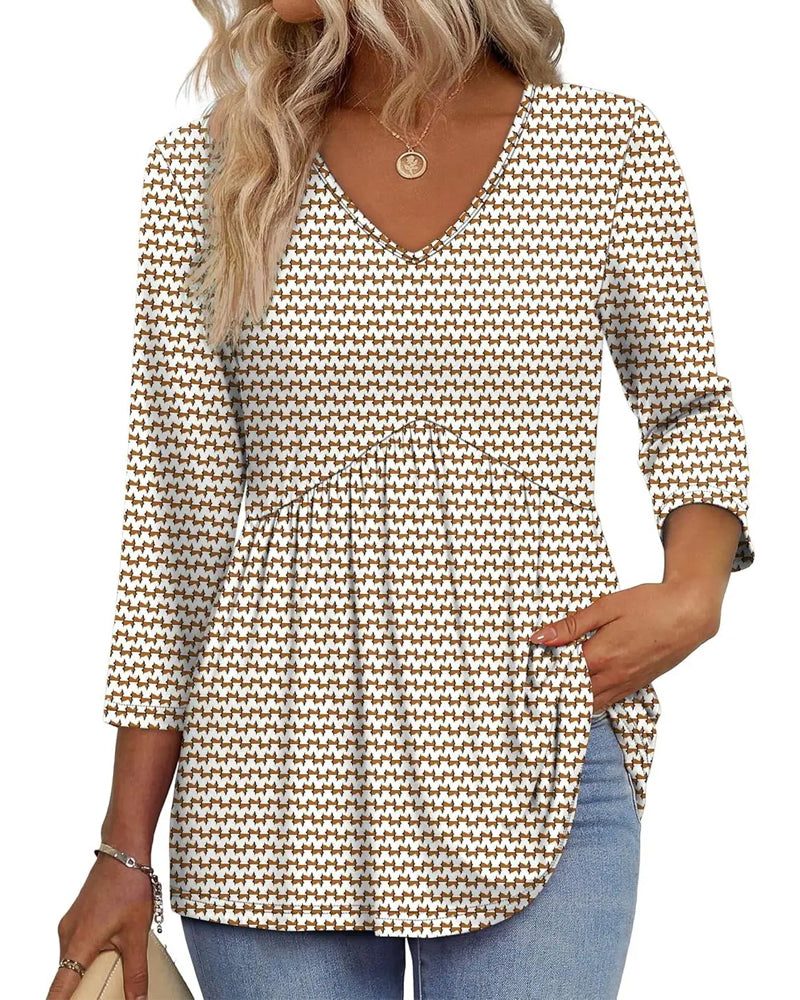 Blouse Los Driekwart Mouw Casual