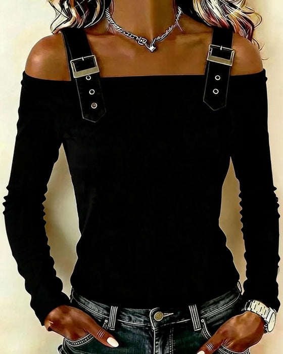 Top Lange Mouw Off-Shoulder Camisole