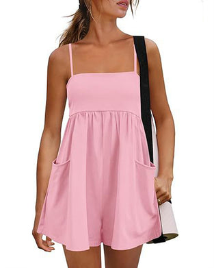 Jumpsuit Effen Kleur Bretels Breed Been