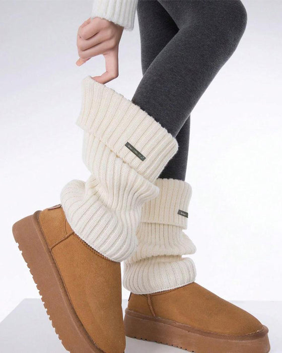 Dames Basic Effen Beenwarmers Met Metalen Labeldecoratie, Minimalistische Damesmode