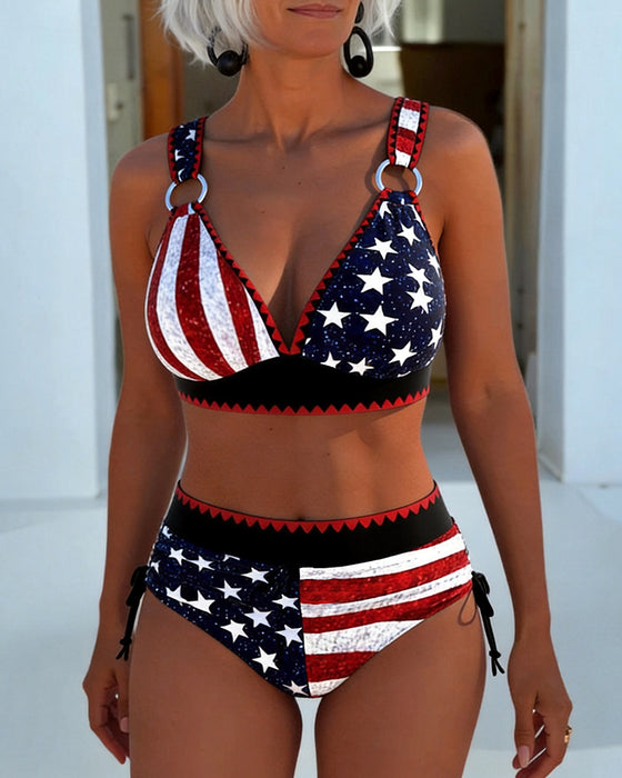Bikini Hoge Taille Geprint