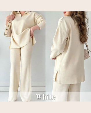 Twee - delig Set Met Eenkleurige En Brei - kenmerken