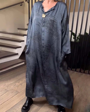 Jurk Lange Mouwen Gedrukt Rechte