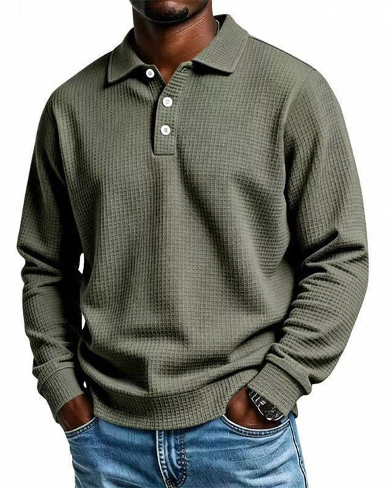 Top Heren Effen Kleur Reverskraag