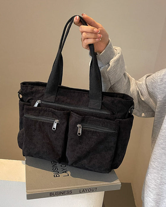 Effen kleur corduroy tas