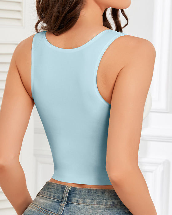 Tank Top Mesh-Splicing Ingebouwde Bh
