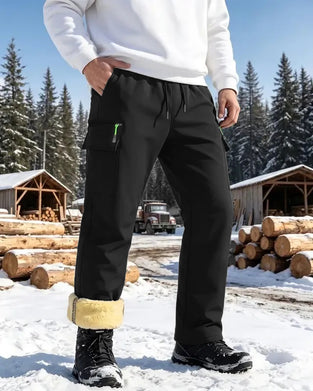 Broek Heren Fleece-Gevoerd Recht Cargo