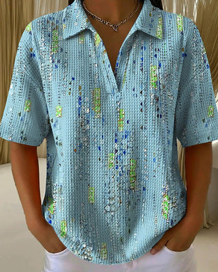 Blouse Casual Met Print Reverskraag