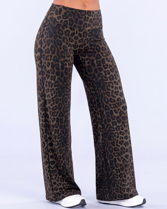 Broek Dames Luipaardprint Wijd Been Athletic