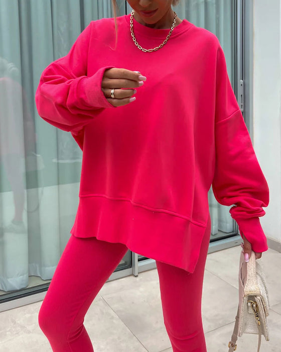 Set Slim Broek Los Sweatshirt