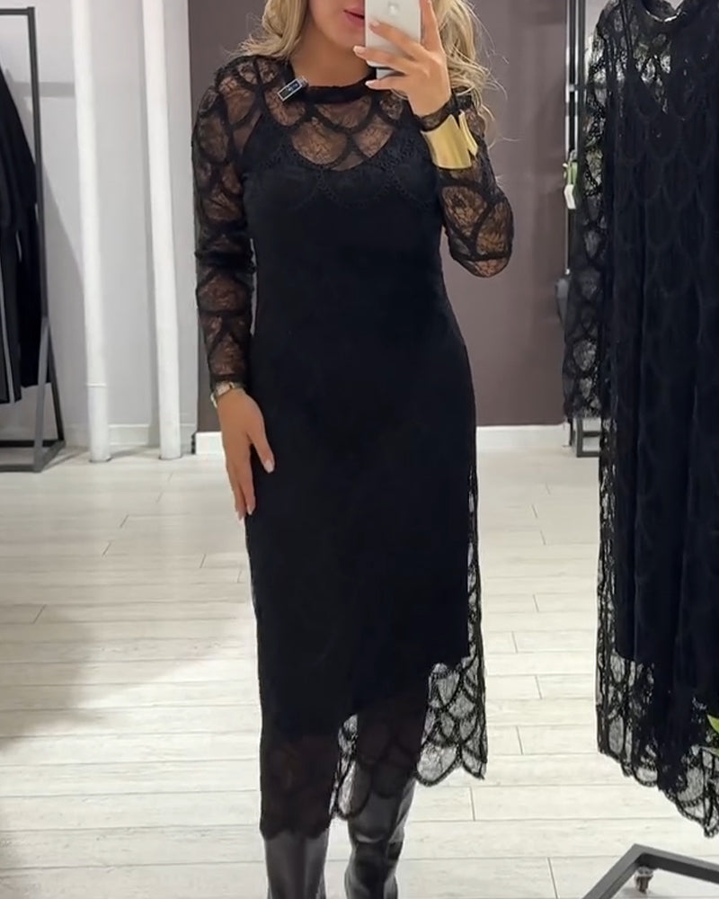 Cover Up & Cami Jurk Set Kant