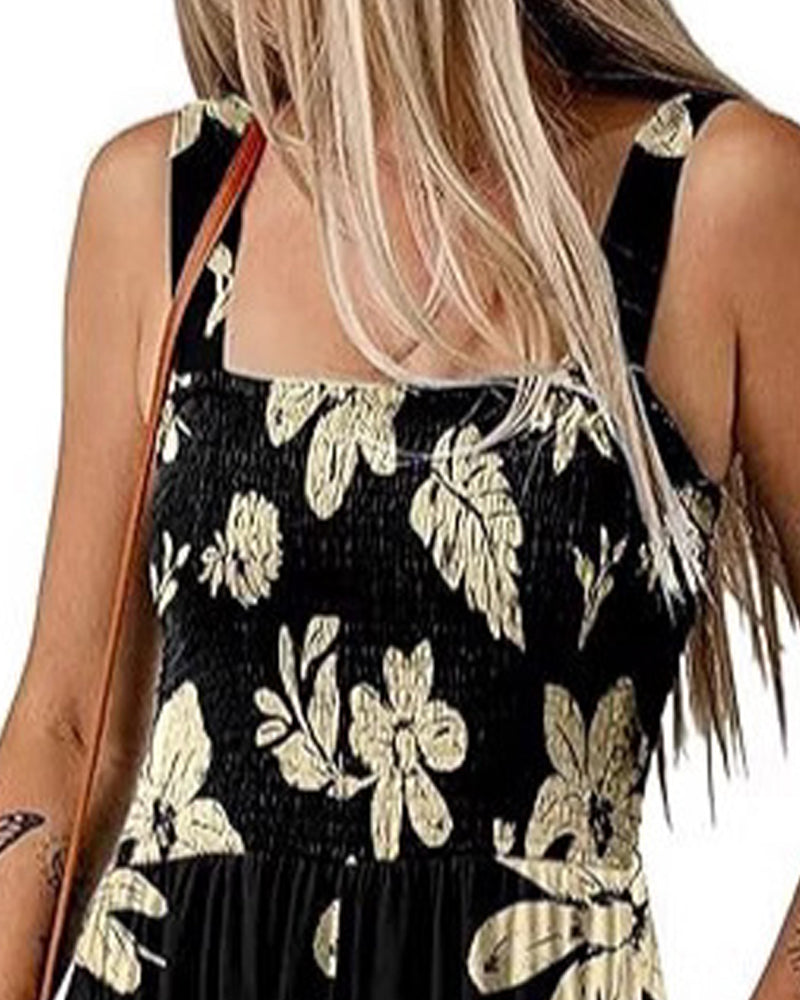 Jumpsuit bloemen casual bandjumpsuit