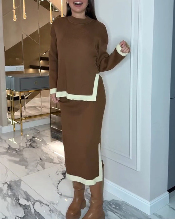 Stijlvol Tweedelig Setje In Colorblock