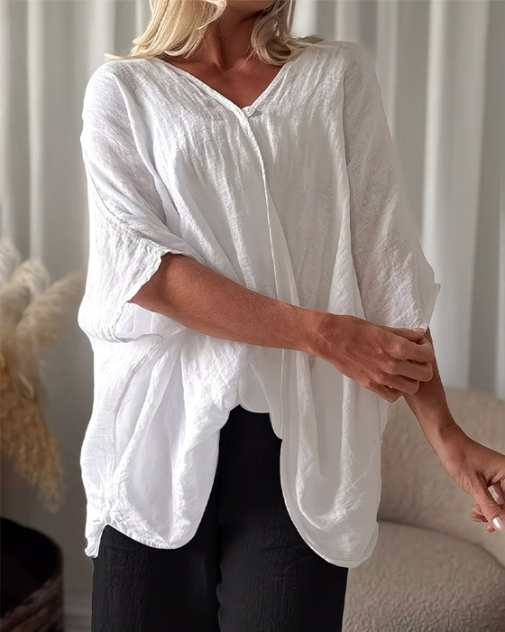 Blouse Los Vleermuis Mouw Effen
