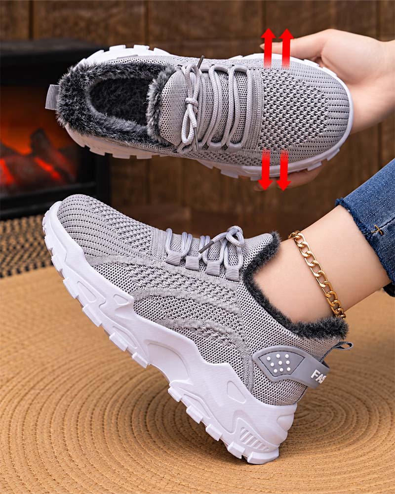 Sneakers Dikke Zool Fleece Gevoerd Sneeuw