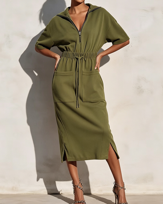 Jurk Rits Slag Taille Zak