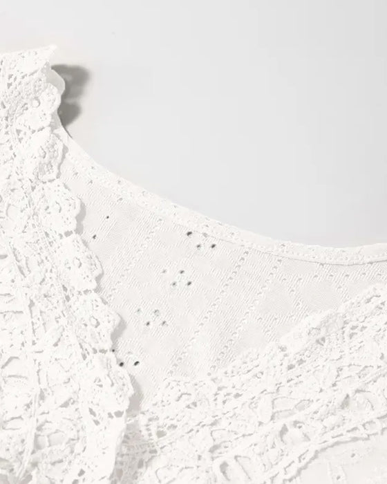 Jurk V-Hals Flutter Mouw