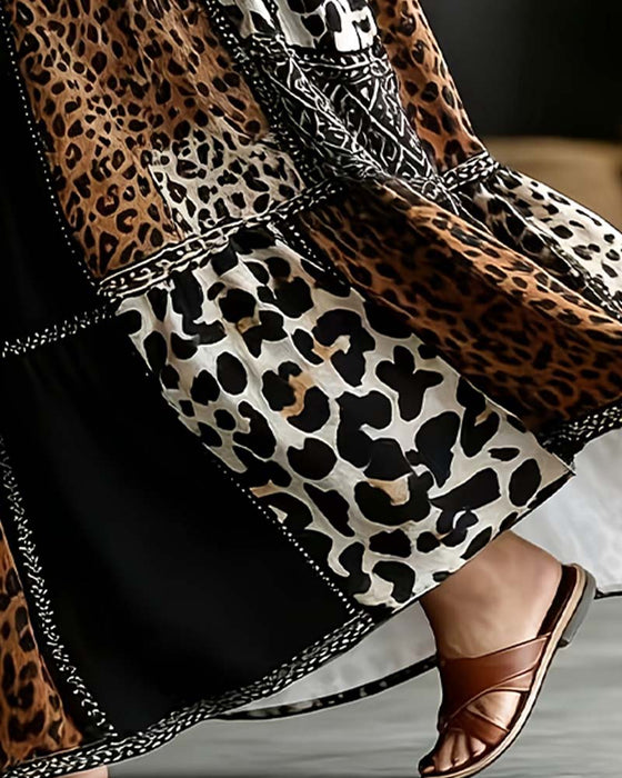 Rok Patchwork Luipaardprint Uitlopend