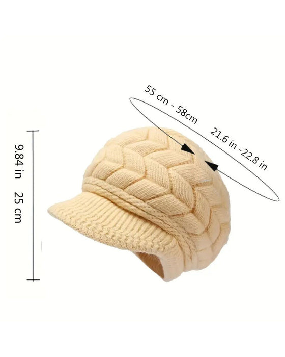 Dames Kabelbrei Winter Slouchy Beanie Muts Zacht Warm Rekbaar