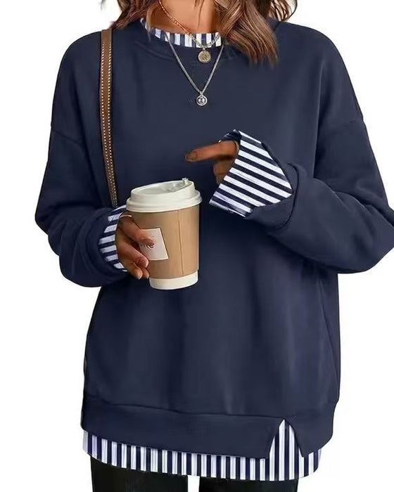 Sweatshirt Nep Gelaagd Los Lange Mouw