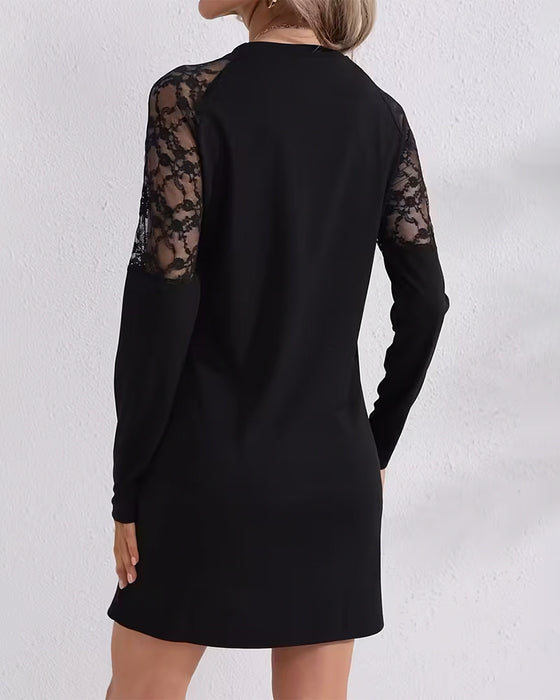 Patchworkjurk Met Knopen En Rechte Lijn