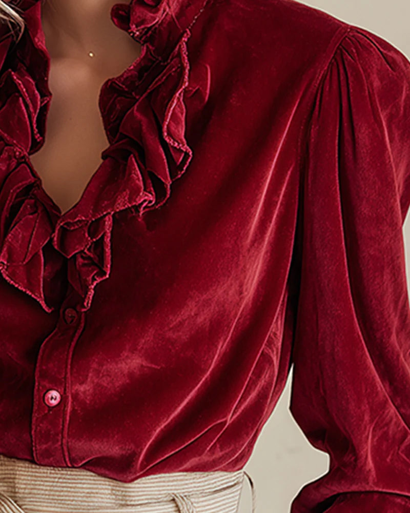 Top Met Franje Detail En Pufmouw Ontwerp