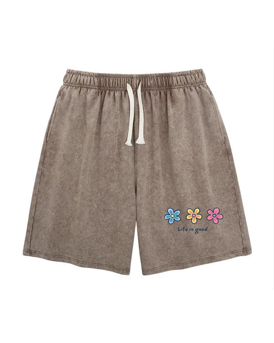 Shorts Bloemenprint Elastisch Koord