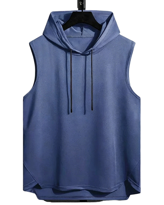 Tank Top Capuchon Trekkoord Mouwloos Sport